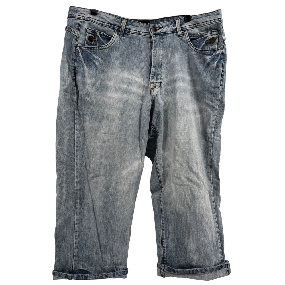 Y2K Venezia Light Wash Denim‎ Capri Jeans Womens Plus 18 Blue Cropped Stretch